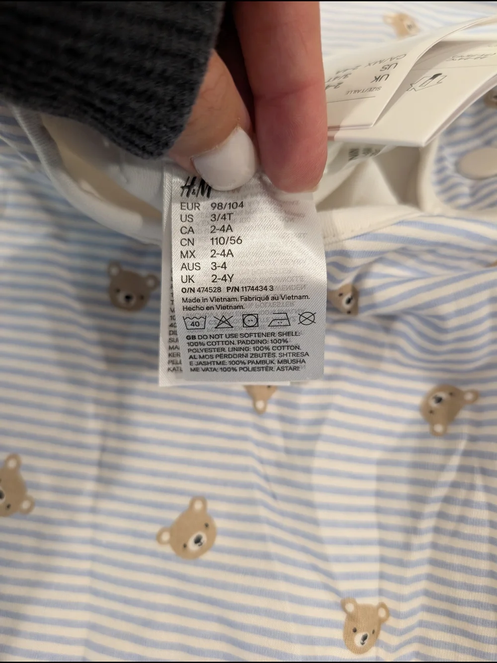 H&M soft striped